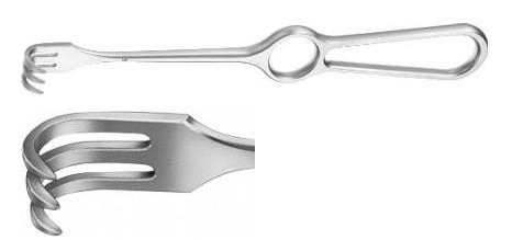 КОХЕР РЕТРАКТОР 3-ЗУБ. НАПІВГОСТР. 16X14 220MM